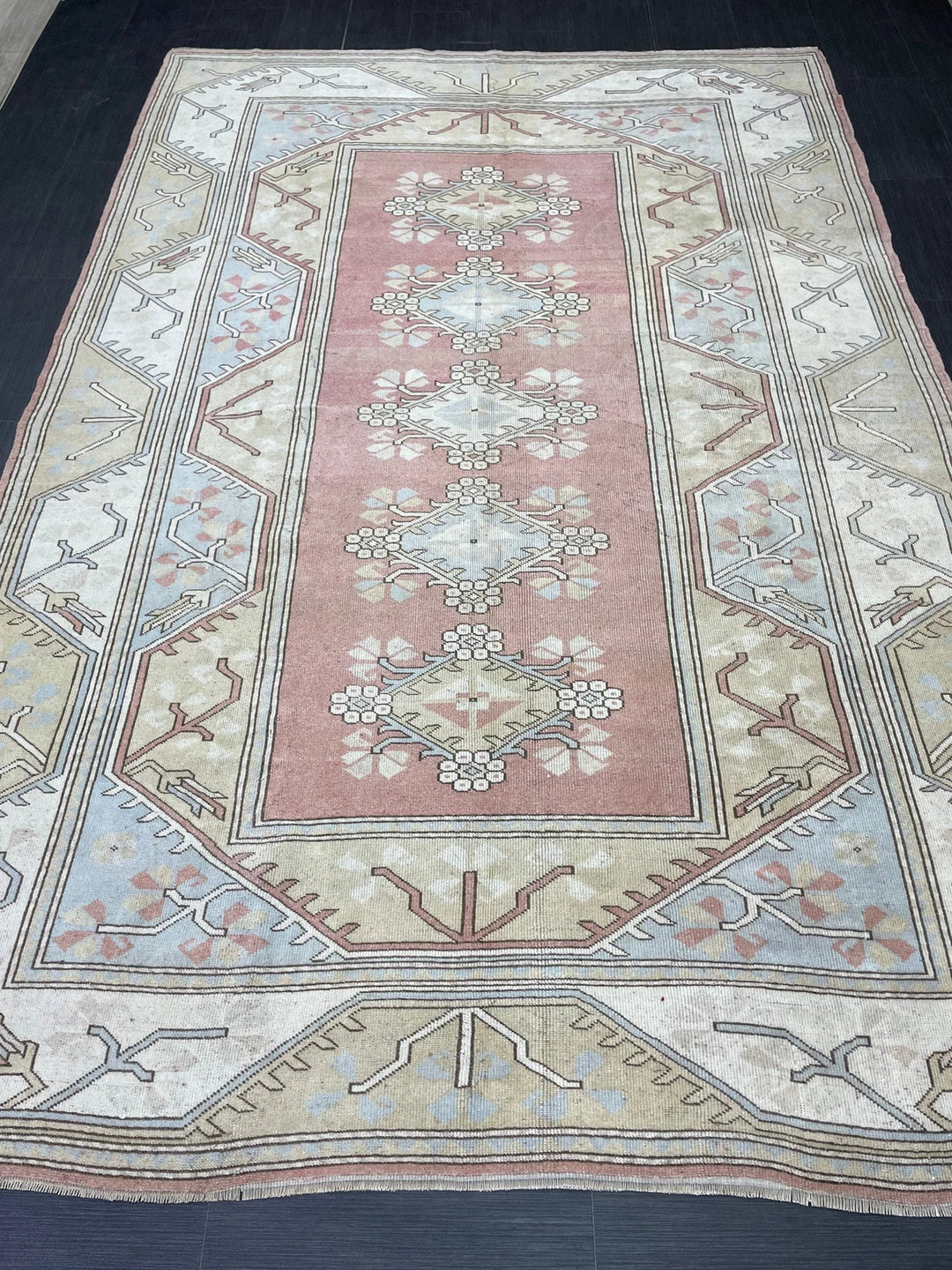 Blue Turkish Oushak Rug 6' 7" x 9' 10" Hand-Knotted | No. WR85339