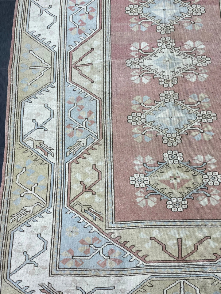 Blue Turkish Oushak Rug 6' 7" x 9' 10" Hand-Knotted | No. WR85339
