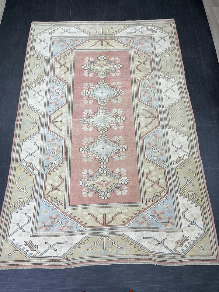 Blue Turkish Oushak Rug 6' 7" x 9' 10" Hand-Knotted | No. WR85339