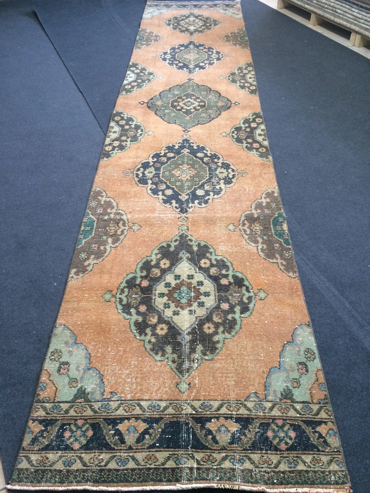 Turkish Runner Rug 3' x 13' 8" Hand-Knotted | No. WR85343