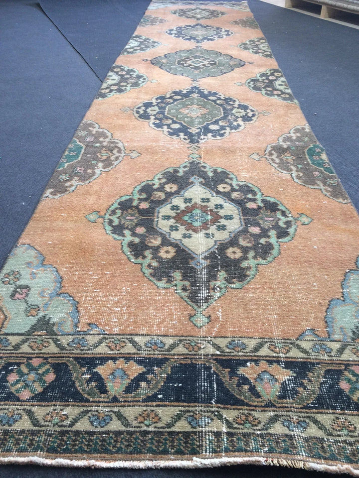 Turkish Runner Rug 3' x 13' 8" Hand-Knotted | No. WR85343