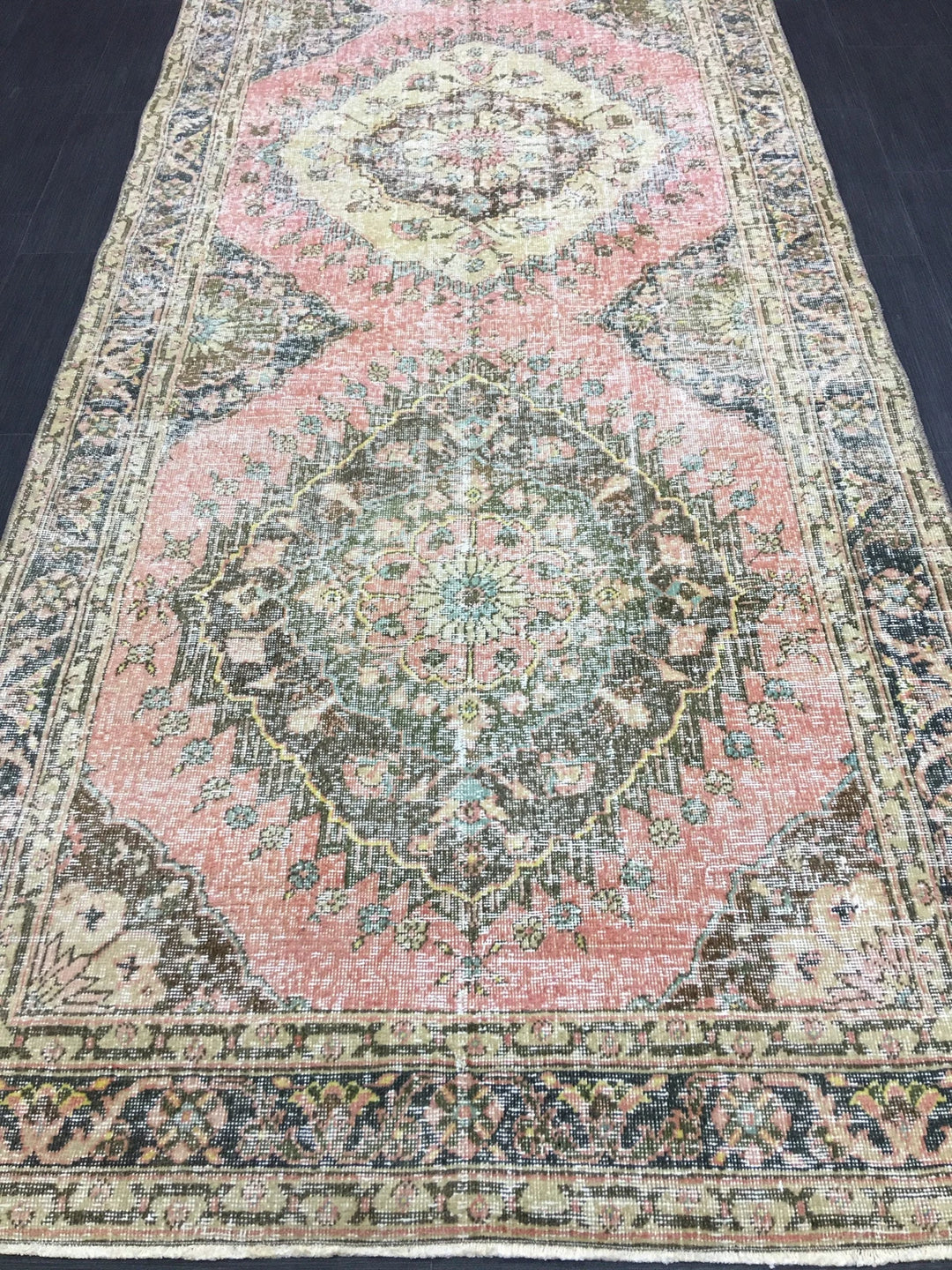 Beige Turkish Runner Rug 4' 7" x 12' 8" Hand-Knotted | No. WR86169