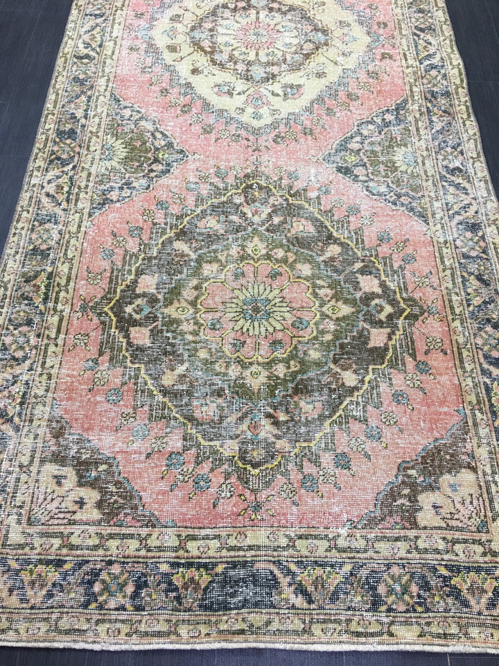 Beige Turkish Runner Rug 4' 7" x 12' 8" Hand-Knotted | No. WR86169