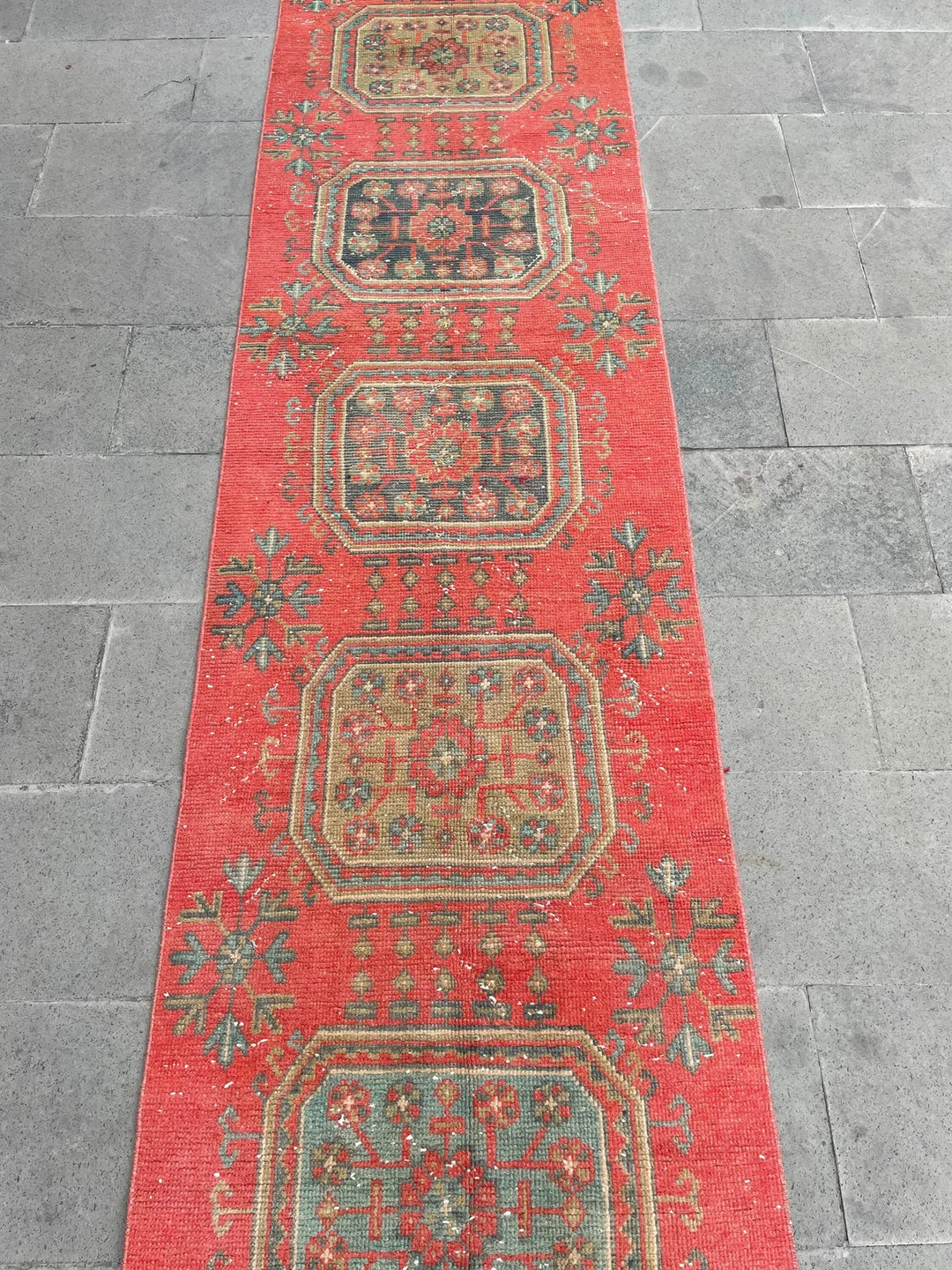 Red Turkish Runner Rug 2' 8" x 20' 6" Hand-Knotted | No. WR86261
