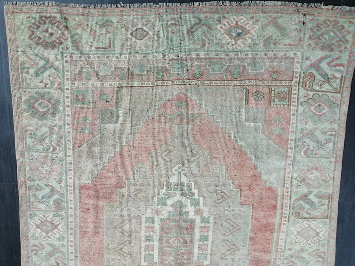 Beige Turkish Runner Rug 4' 9" x 10' 4" Hand-Knotted | No. WR86275