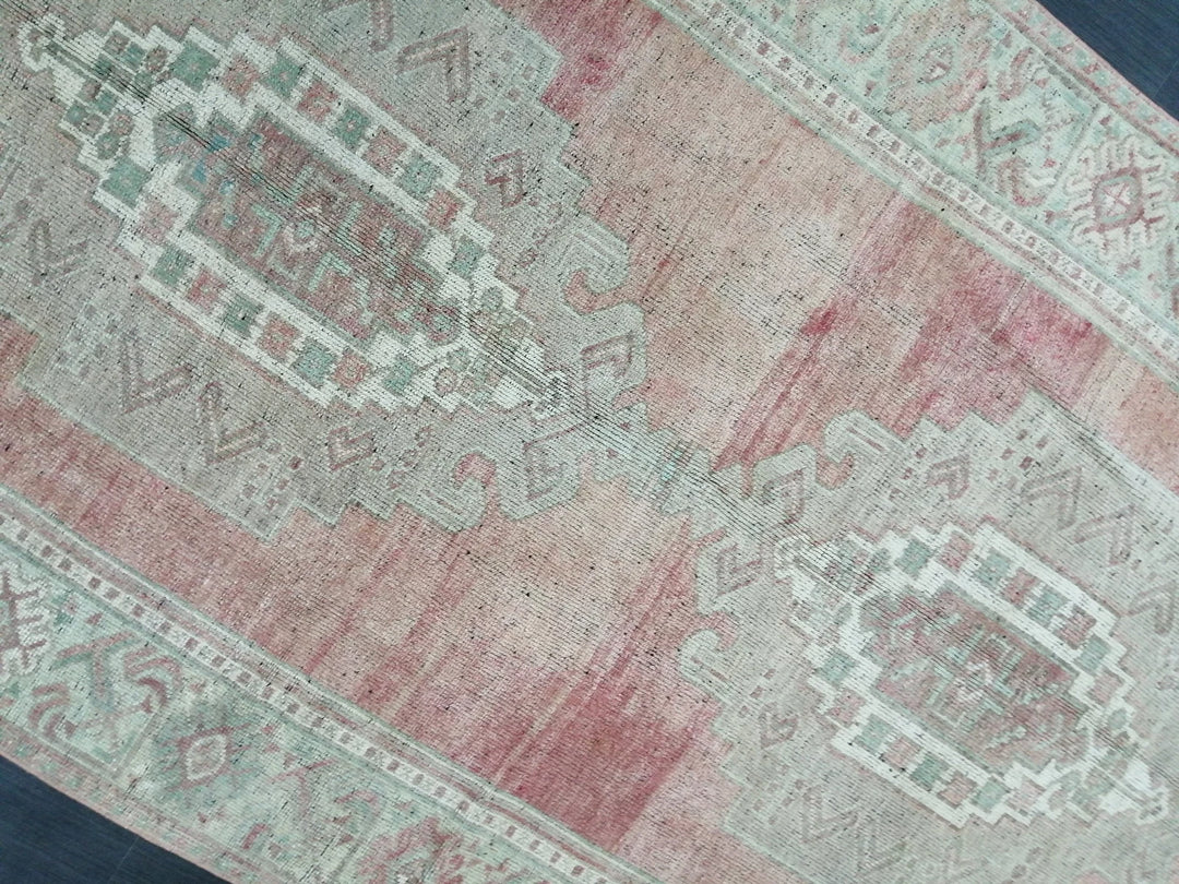 Beige Turkish Runner Rug 4' 9" x 10' 4" Hand-Knotted | No. WR86275