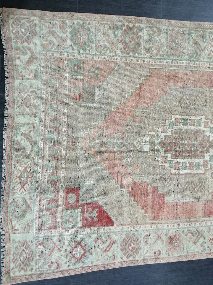 Beige Turkish Runner Rug 4' 9" x 10' 4" Hand-Knotted | No. WR86275