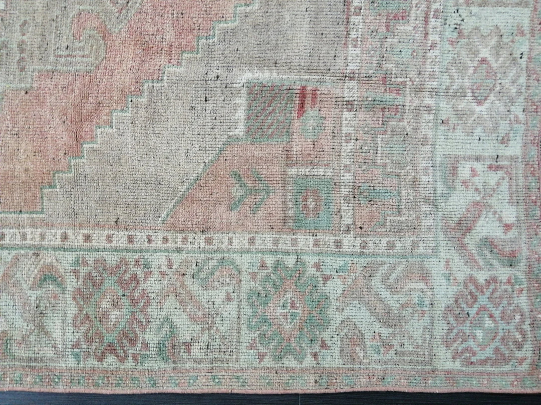 Beige Turkish Runner Rug 4' 9" x 10' 4" Hand-Knotted | No. WR86275