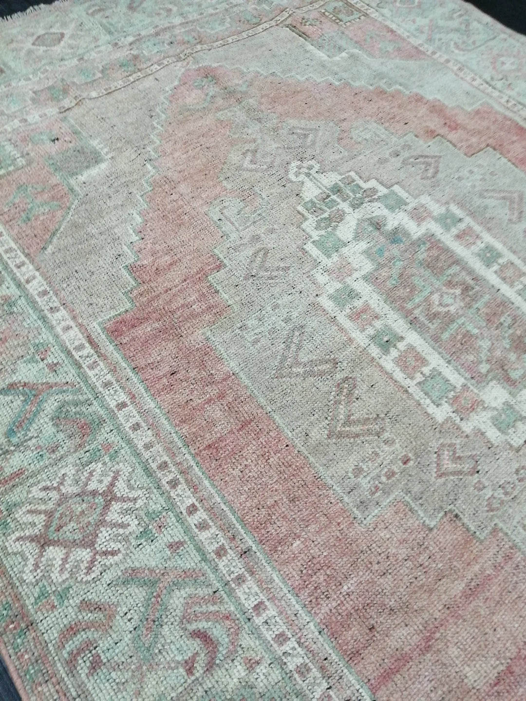 Beige Turkish Runner Rug 4' 9" x 10' 4" Hand-Knotted | No. WR86275