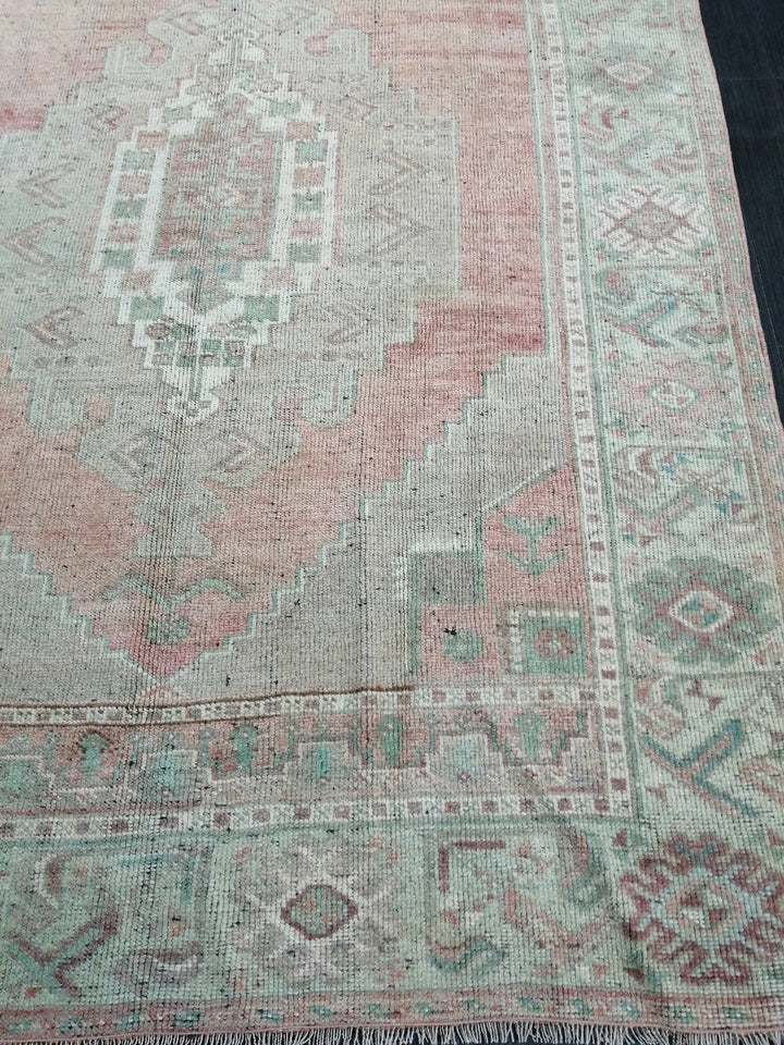 Beige Turkish Runner Rug 4' 9" x 10' 4" Hand-Knotted | No. WR86275