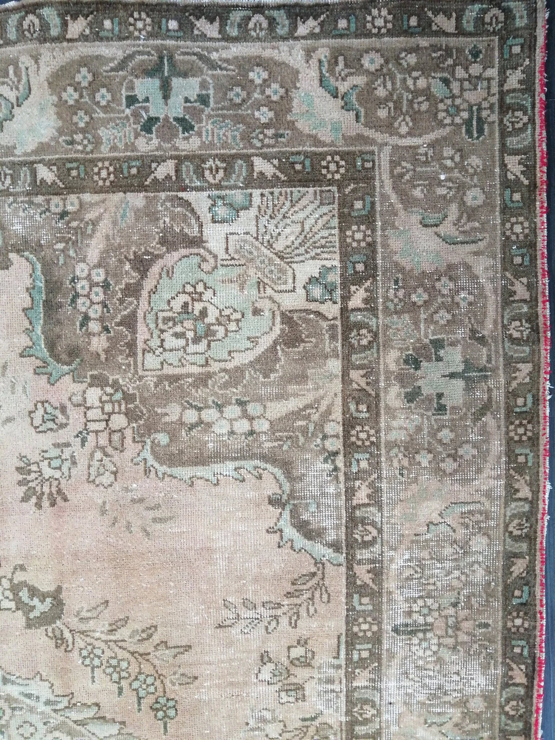 Beige Turkish Vintage Rug 6' 6" x 9' 7" Hand-Knotted | No. WR86368