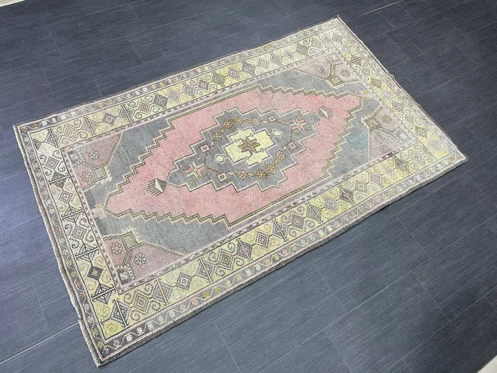 Beige Turkish Runner Rug 4' x 6' 8" Hand-Knotted | No. WR86555
