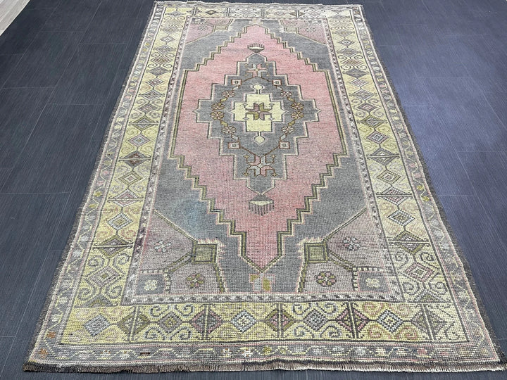 Beige Turkish Runner Rug 4' x 6' 8" Hand-Knotted | No. WR86555