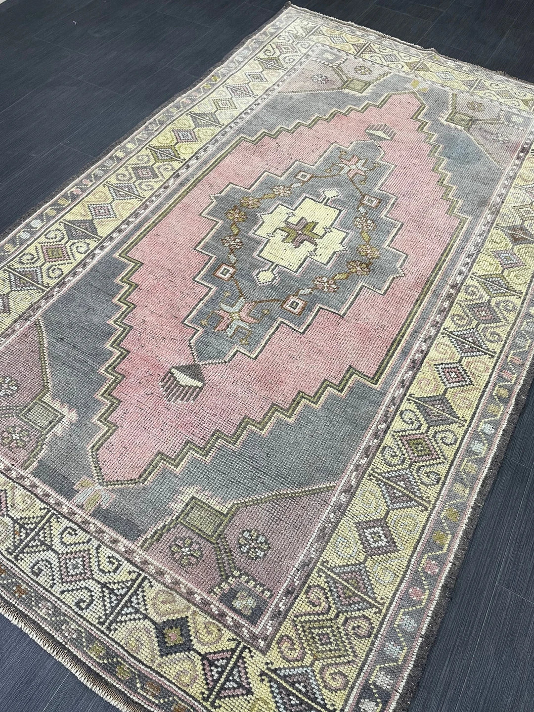 Beige Turkish Runner Rug 4' x 6' 8" Hand-Knotted | No. WR86555