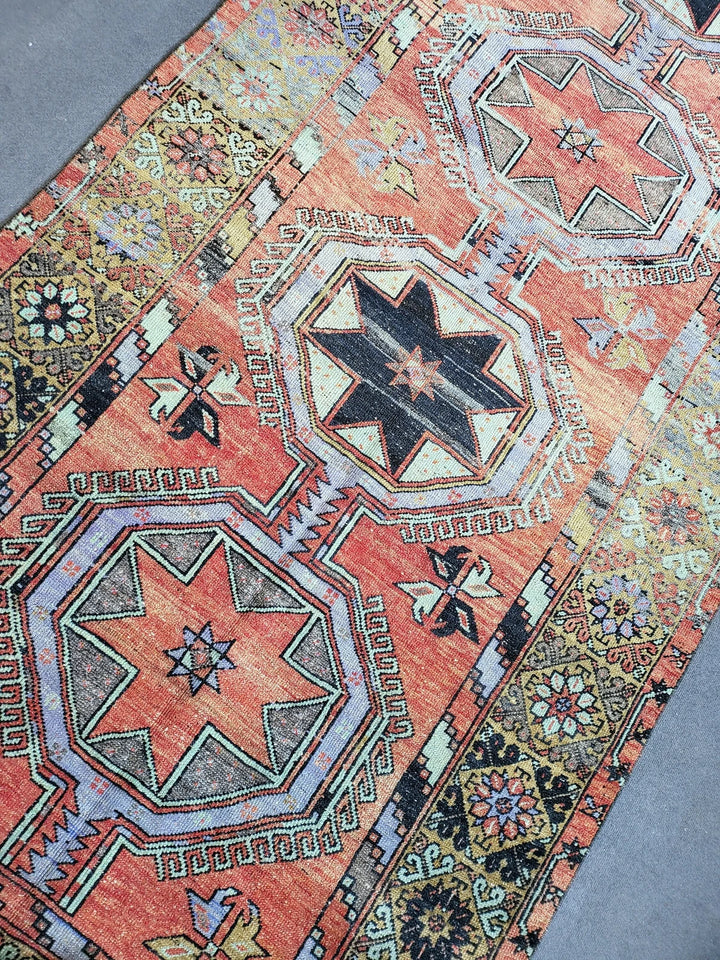 Rust Turkish Runner Rug 12' 7" x 30' 7" Hand-Knotted | No. WR86710