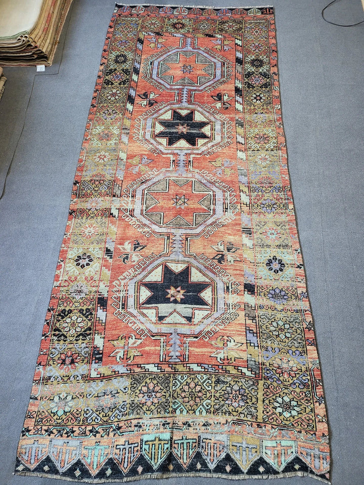 Rust Turkish Runner Rug 12' 7" x 30' 7" Hand-Knotted | No. WR86710