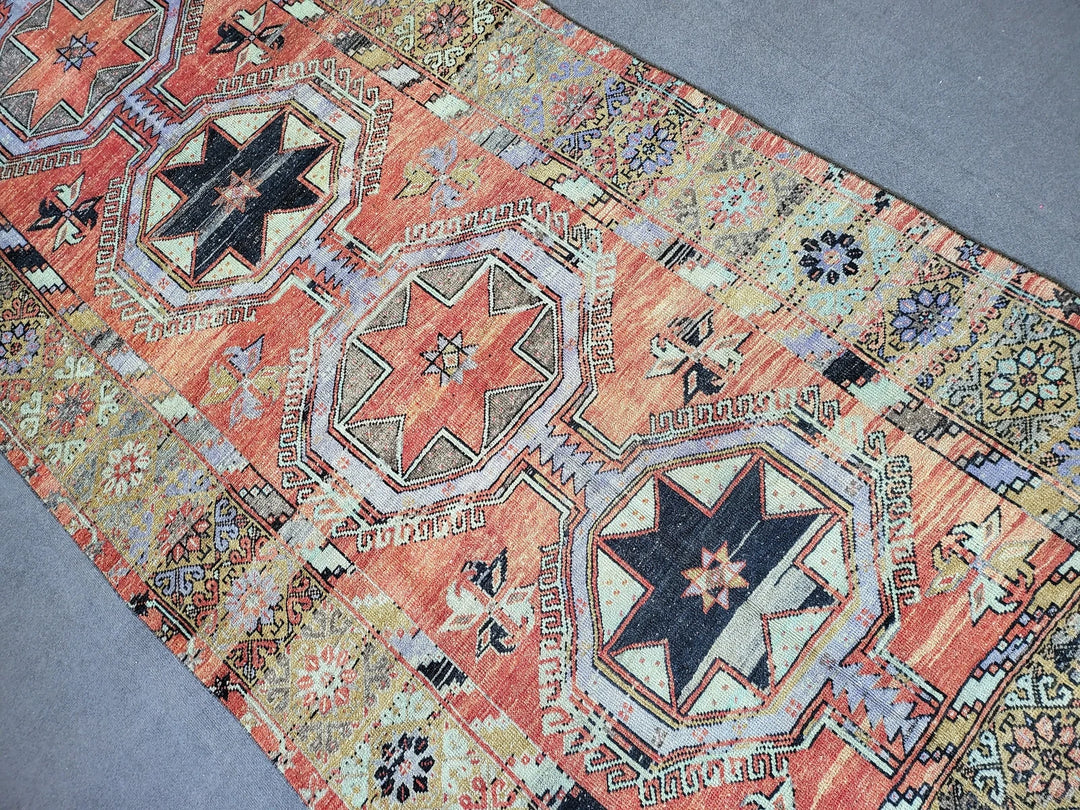 Rust Turkish Runner Rug 12' 7" x 30' 7" Hand-Knotted | No. WR86710