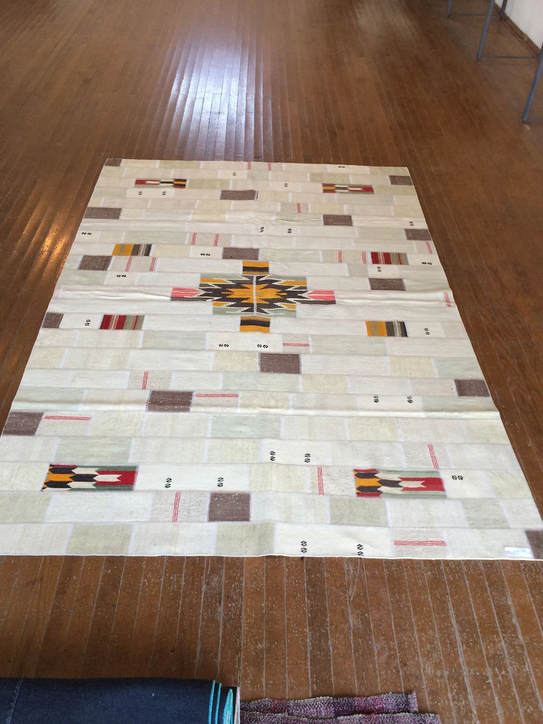 Beige Turkish Runner Rug 5' 11" x 8' 5" Hand-Knotted | No. WR87215