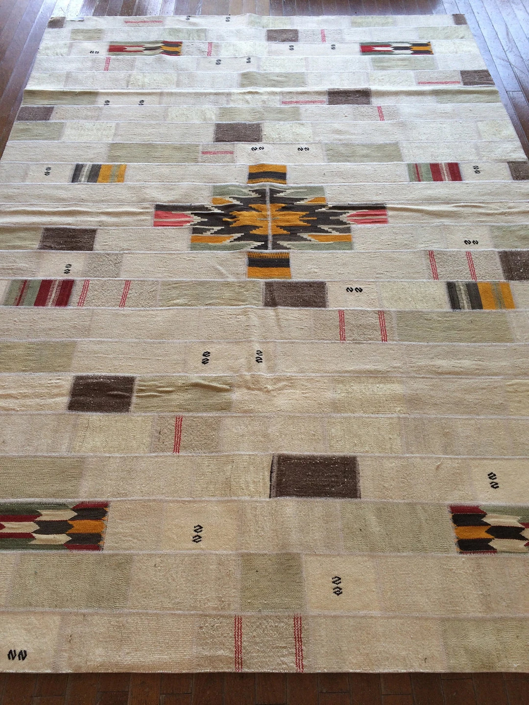 Beige Turkish Runner Rug 5' 11" x 8' 5" Hand-Knotted | No. WR87215