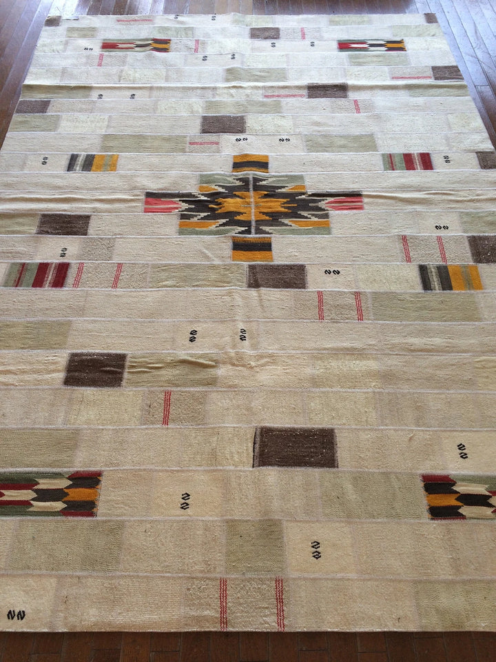 Beige Turkish Runner Rug 5' 11" x 8' 5" Hand-Knotted | No. WR87215