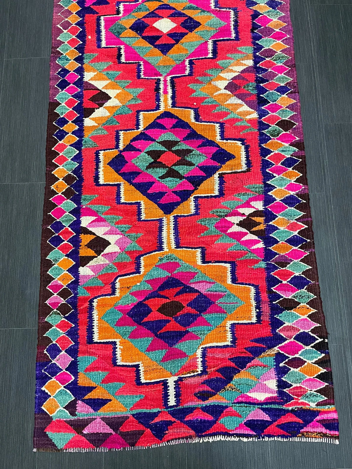 Rust Turkish Runner Rug 3' x 9' 9" Hand-Knotted | No. WR88125