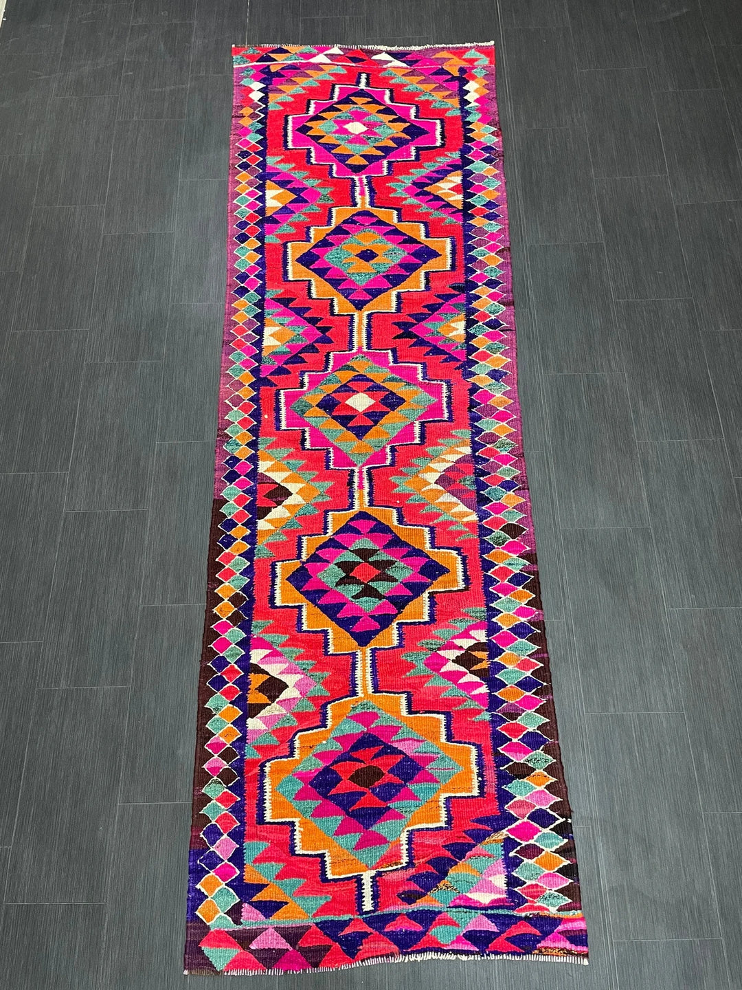 Rust Turkish Runner Rug 3' x 9' 9" Hand-Knotted | No. WR88125