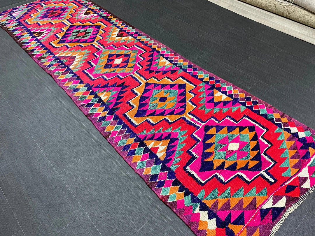 Rust Turkish Runner Rug 3' x 9' 9" Hand-Knotted | No. WR88125