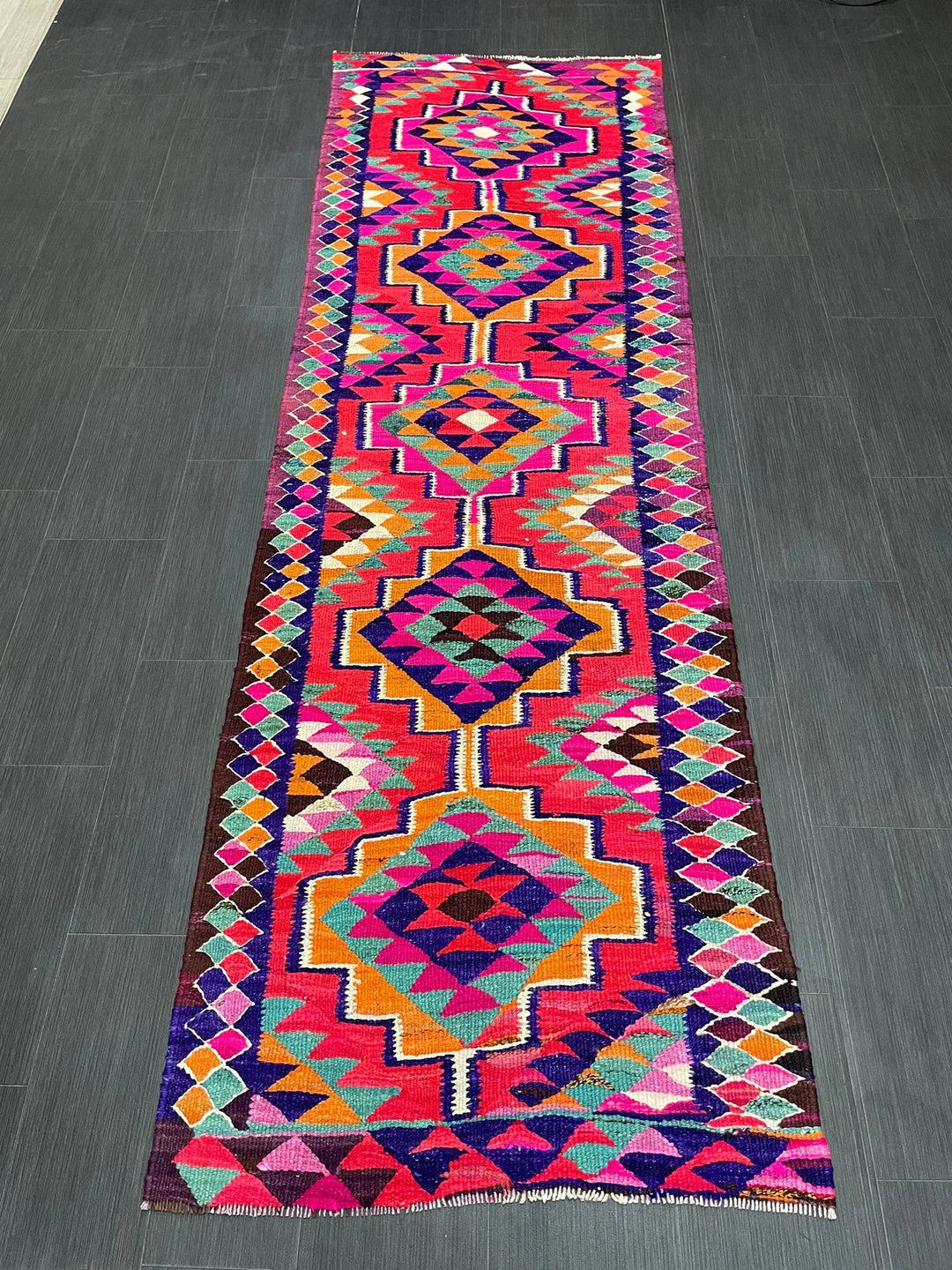 Rust Turkish Runner Rug 3' x 9' 9" Hand-Knotted | No. WR88125