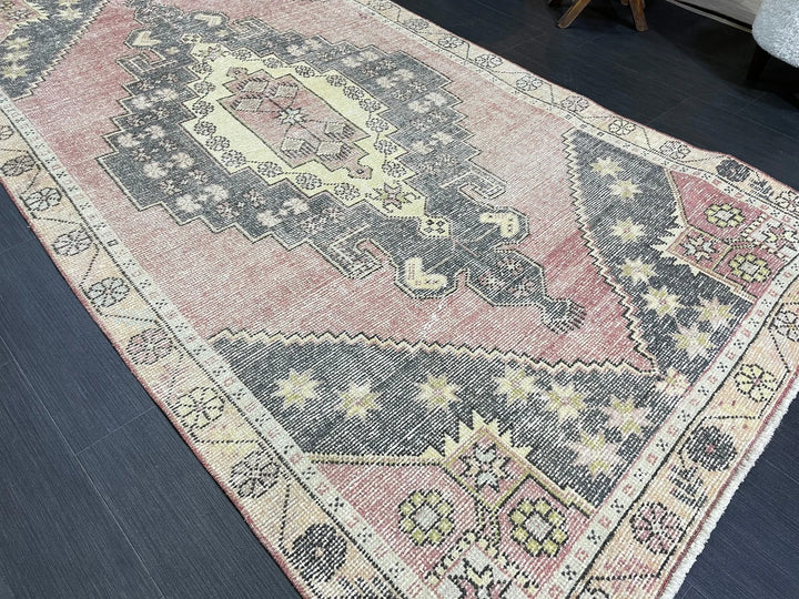 Beige Turkish Runner Rug 4' 3" x 8' 1" Hand-Knotted | No. WR88237