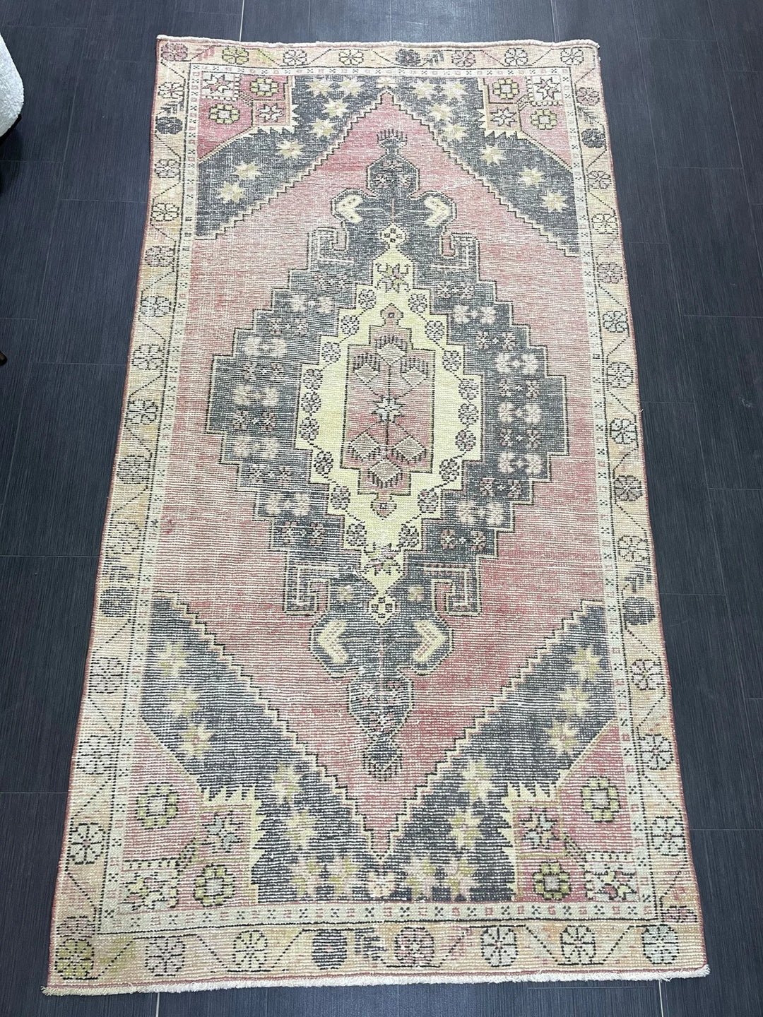 Beige Turkish Runner Rug 4' 3" x 8' 1" Hand-Knotted | No. WR88237