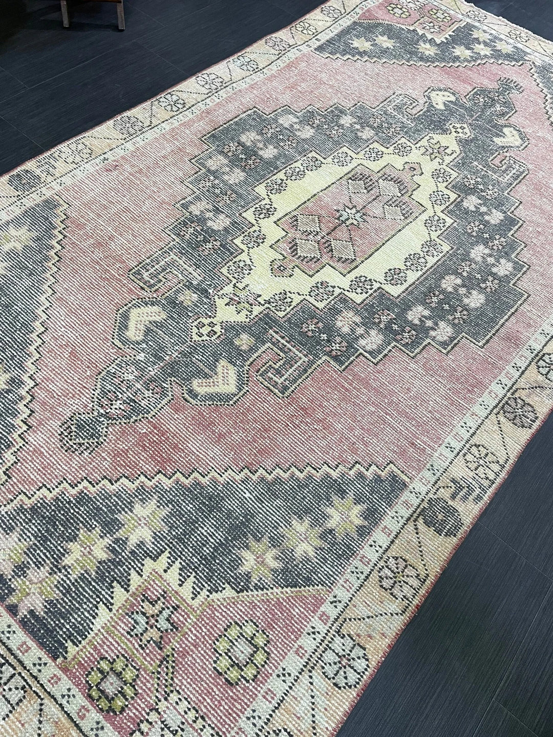 Beige Turkish Runner Rug 4' 3" x 8' 1" Hand-Knotted | No. WR88237