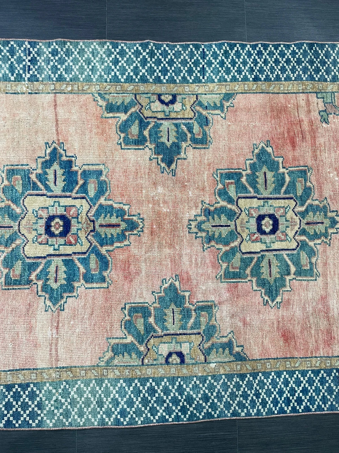 Green Turkish Runner Rug 4' 3" x 10' 1" Hand-Knotted | No. WR88261