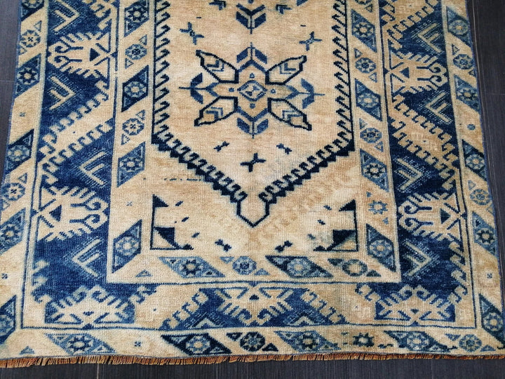 Blue Turkish Runner Rug 3' 11" x 6' 1" Hand-Knotted | No. WR88450