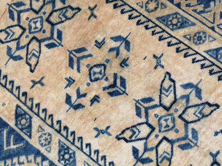 Blue Turkish Runner Rug 3' 11" x 6' 1" Hand-Knotted | No. WR88450