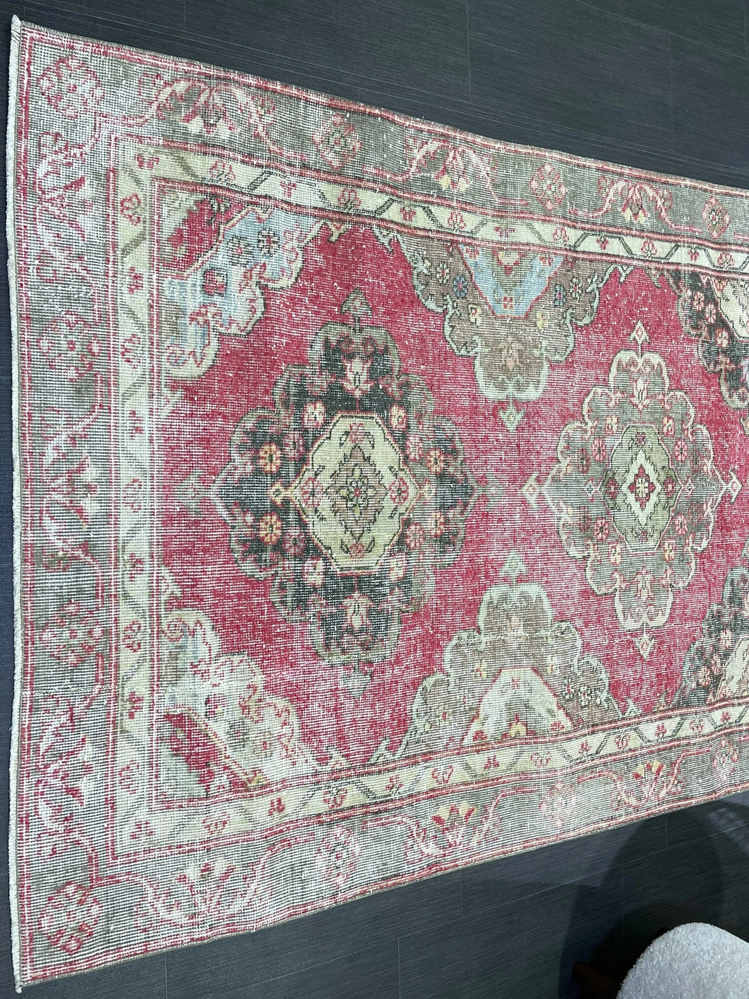 Beige Turkish Runner Rug 4' 3" x 11' 7" Hand-Knotted | No. WR88471