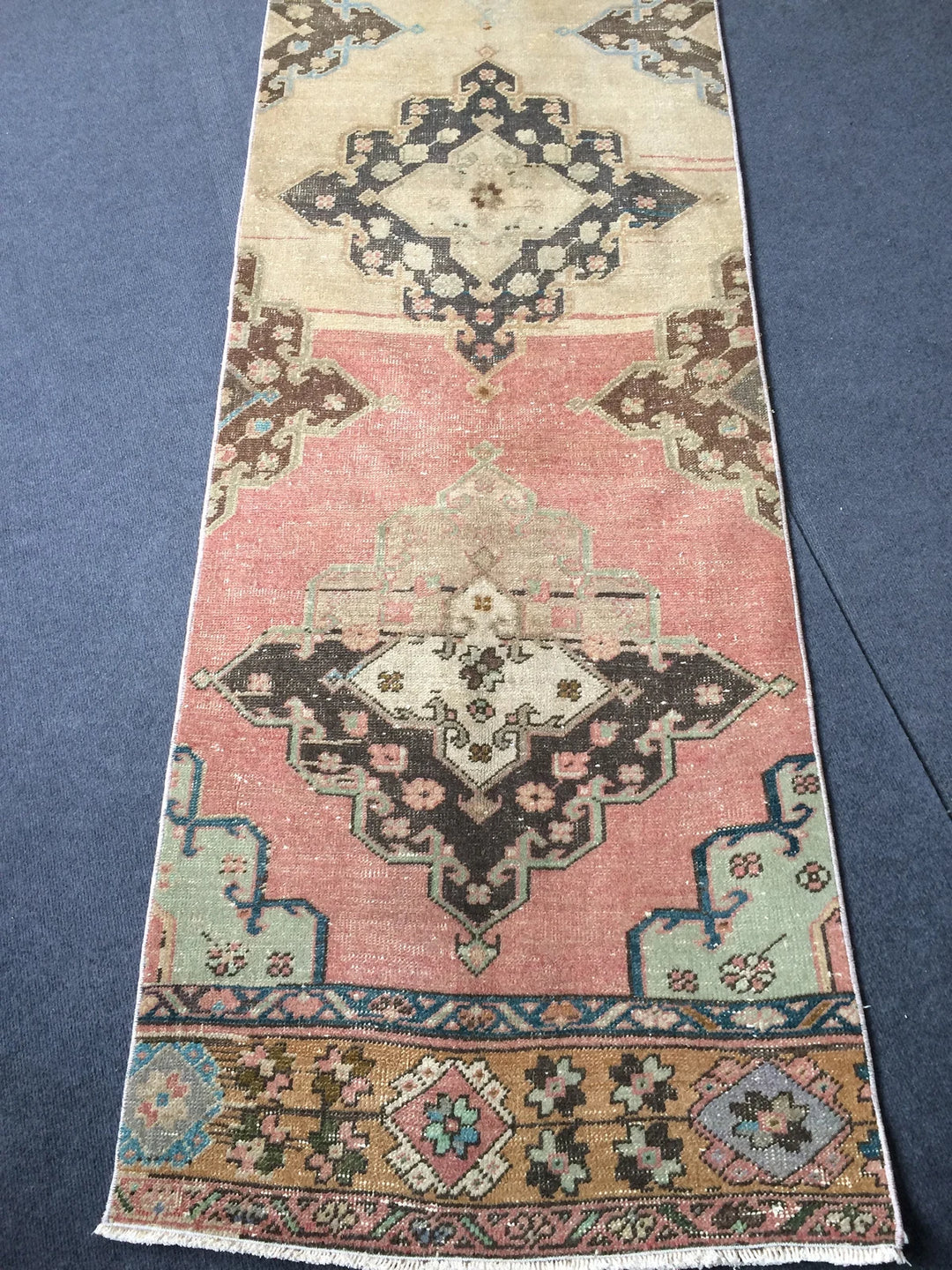 Beige Turkish Runner Rug 2' 8" x 13' 6" Hand-Knotted | No. WR88691