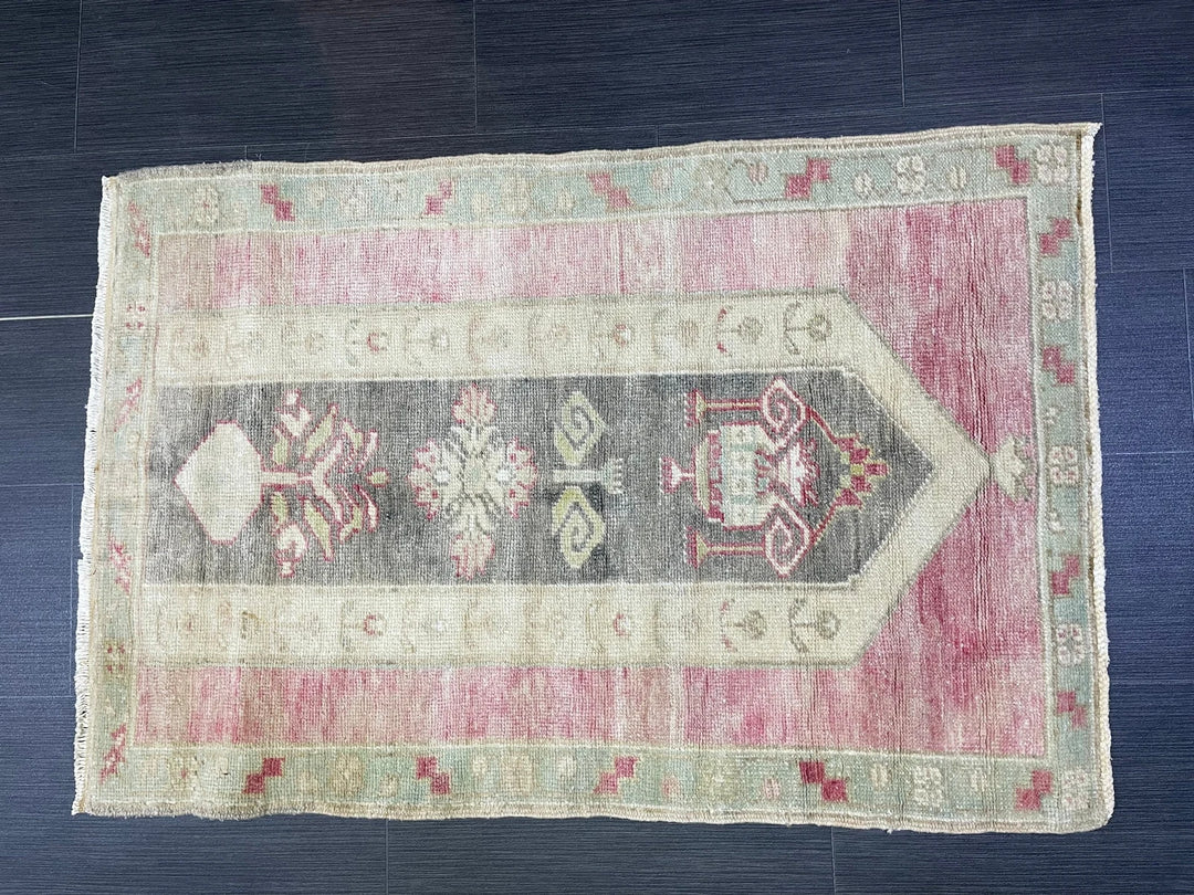 Beige Turkish Runner Rug 2' 7" x 3' 10" Hand-Knotted | No. WR88927