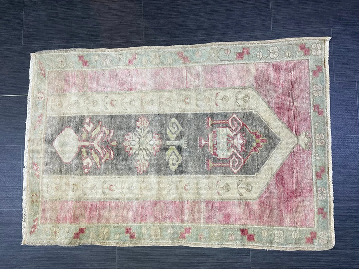 Beige Turkish Runner Rug 2' 7" x 3' 10" Hand-Knotted | No. WR88927
