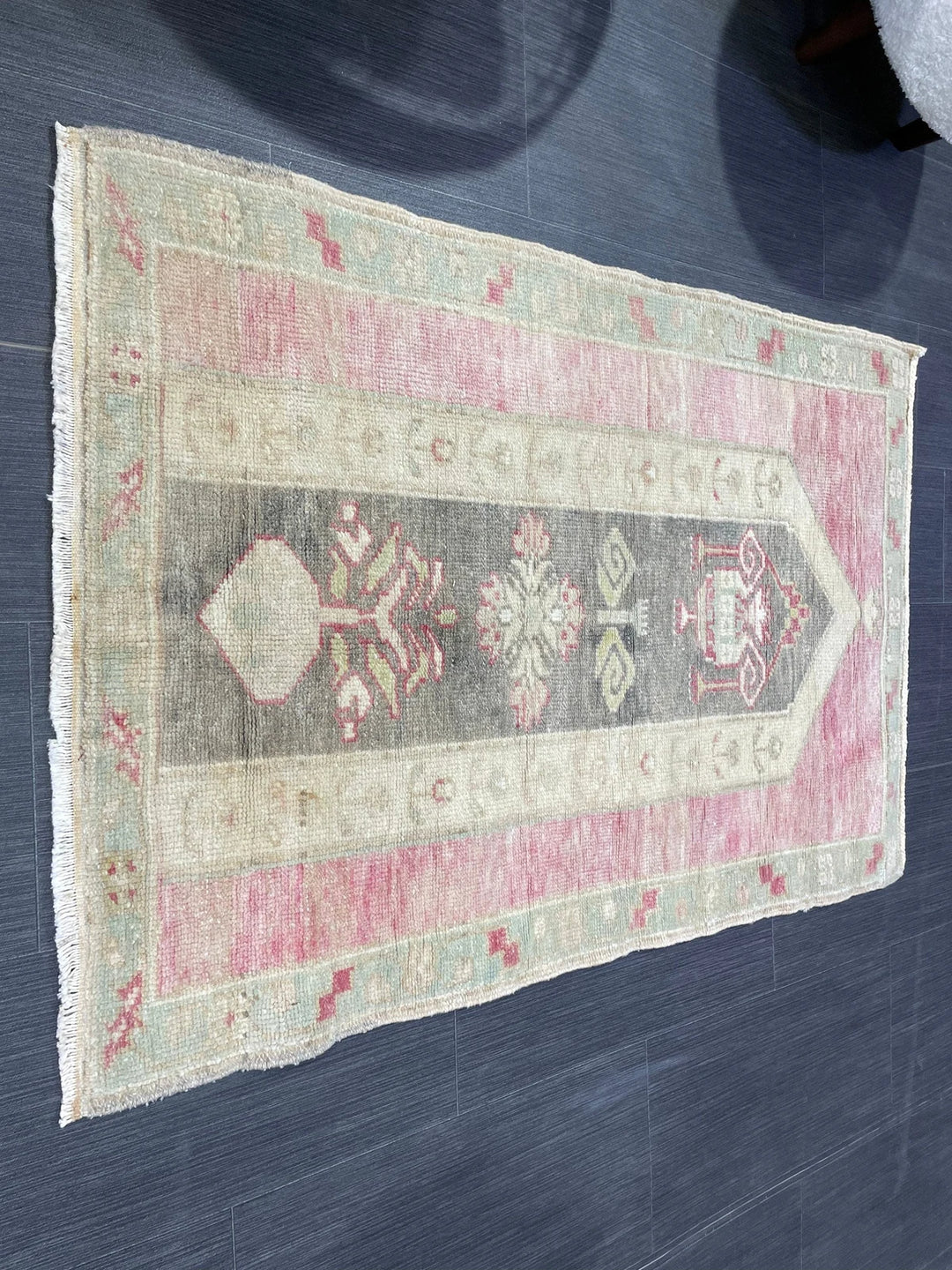 Beige Turkish Runner Rug 2' 7" x 3' 10" Hand-Knotted | No. WR88927