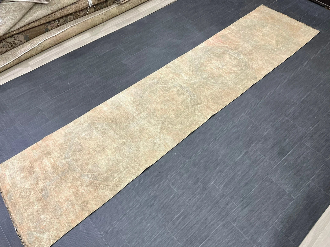 Brown Turkish Runner Rug 2' 9" x 12' 2" Hand-Knotted | No. WR88940