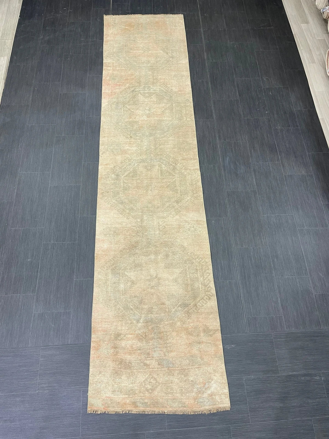Brown Turkish Runner Rug 2' 9" x 12' 2" Hand-Knotted | No. WR88940