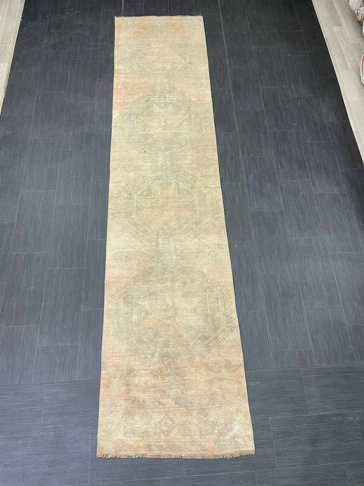 Brown Turkish Runner Rug 2' 9" x 12' 2" Hand-Knotted | No. WR88940