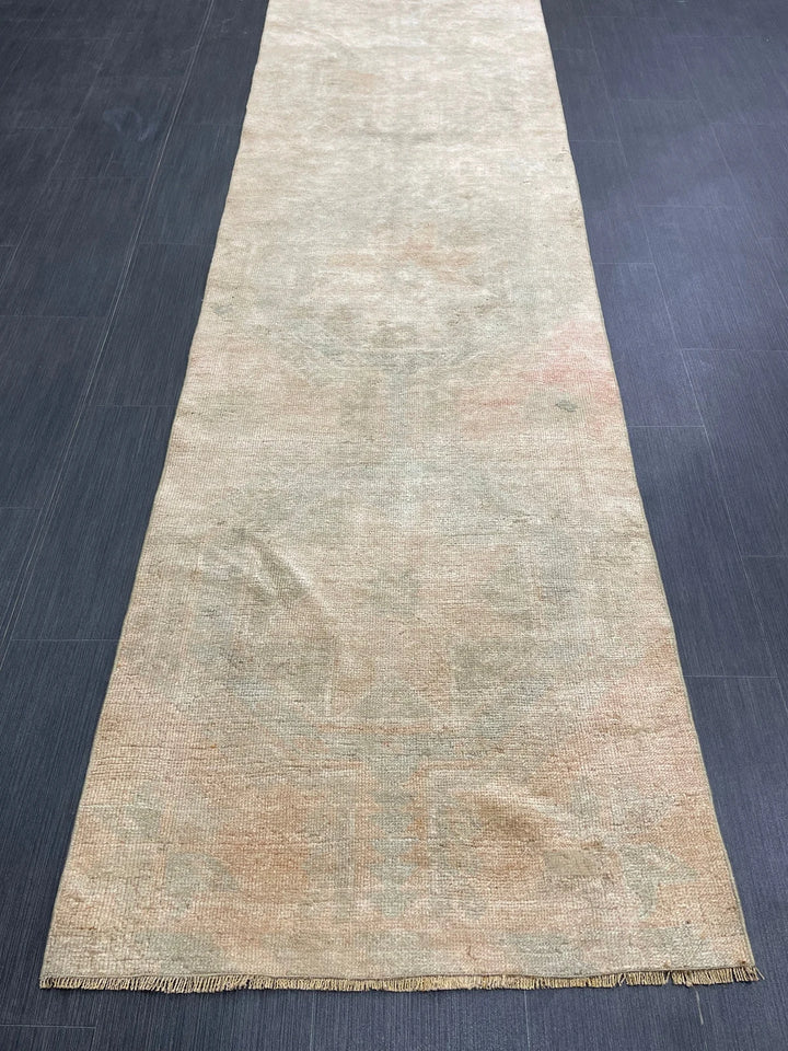 Brown Turkish Runner Rug 2' 9" x 12' 2" Hand-Knotted | No. WR88940