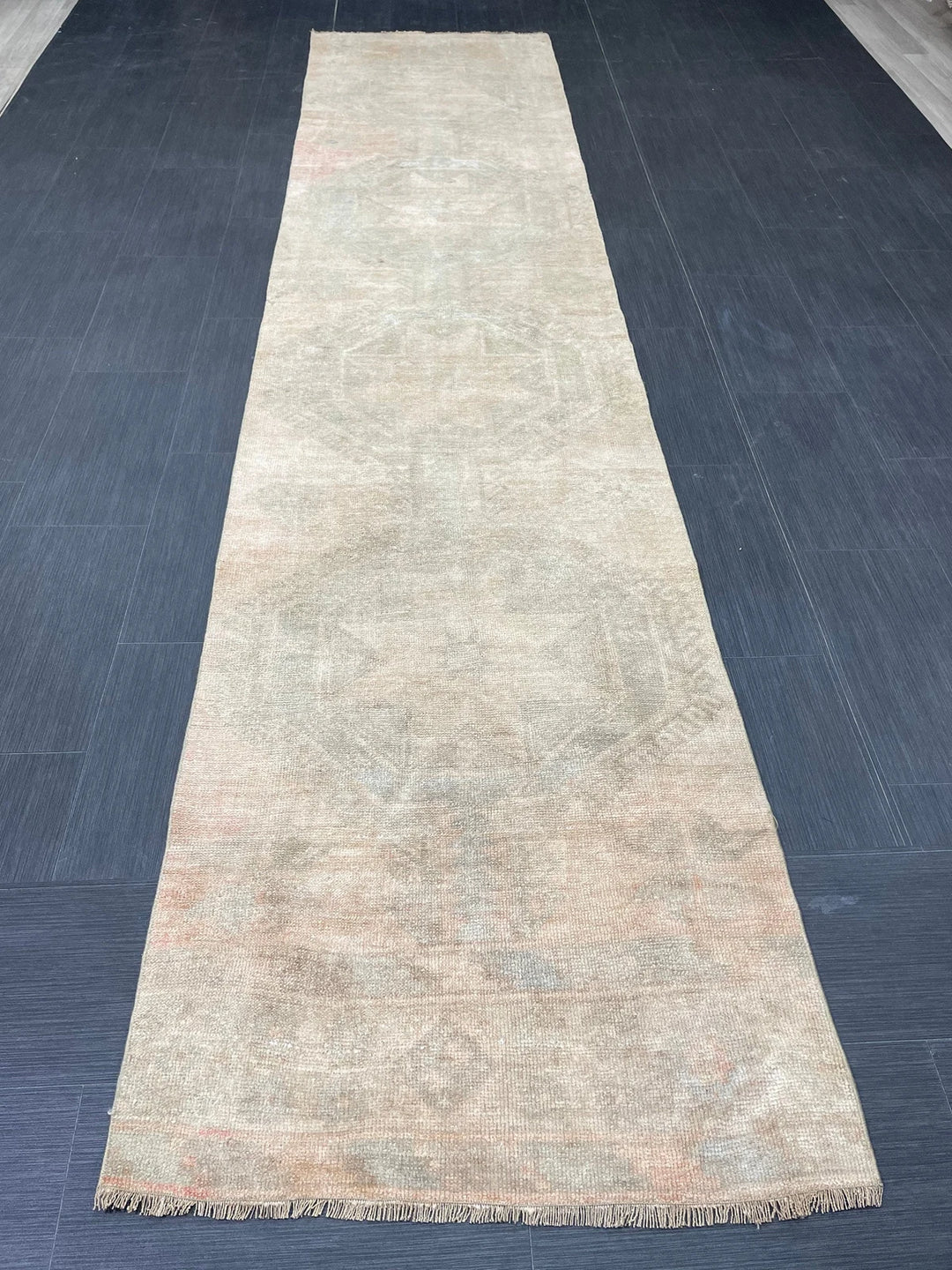 Brown Turkish Runner Rug 2' 9" x 12' 2" Hand-Knotted | No. WR88940