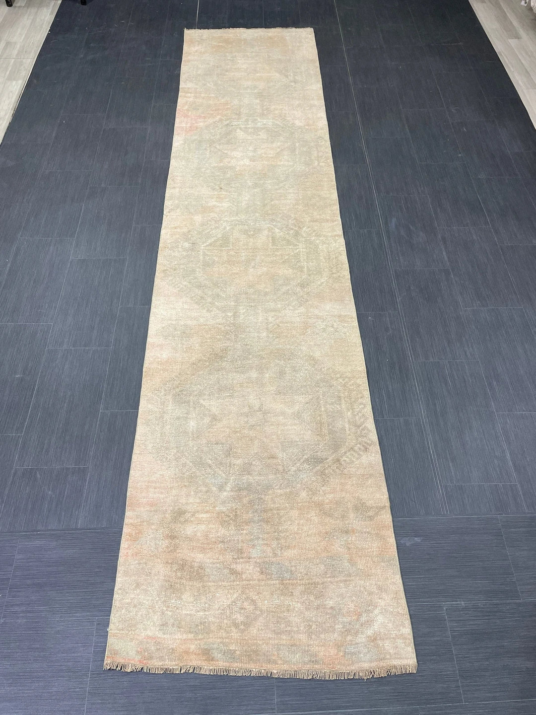 Brown Turkish Runner Rug 2' 9" x 12' 2" Hand-Knotted | No. WR88940