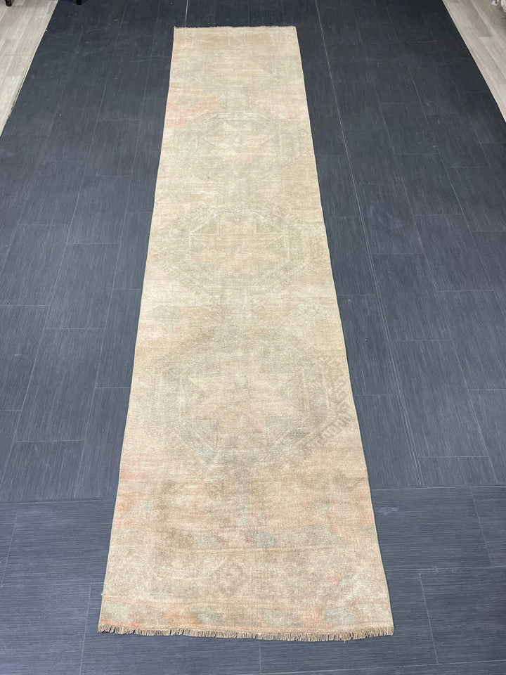 Brown Turkish Runner Rug 2' 9" x 12' 2" Hand-Knotted | No. WR88940
