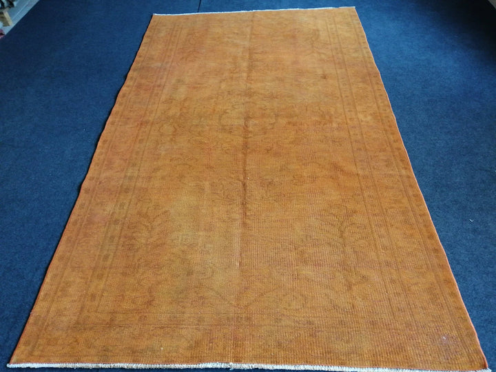 Rust Turkish Runner Rug 4' 10" x 8' Hand-Knotted | No. WR88974