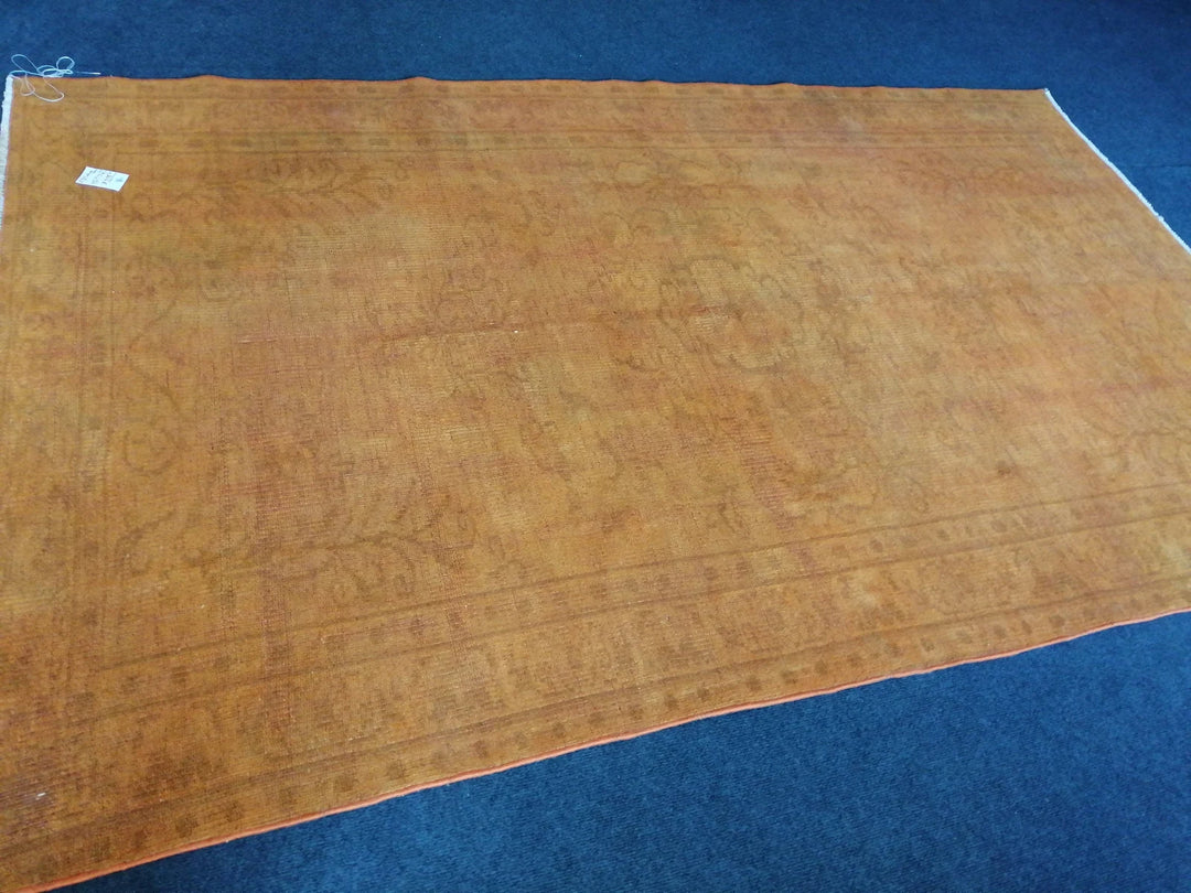 Rust Turkish Runner Rug 4' 10" x 8' Hand-Knotted | No. WR88974