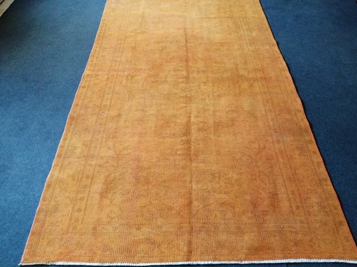 Rust Turkish Runner Rug 4' 10" x 8' Hand-Knotted | No. WR88974