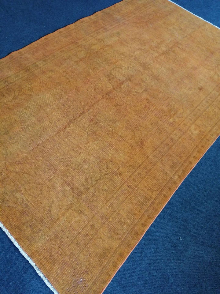 Rust Turkish Runner Rug 4' 10" x 8' Hand-Knotted | No. WR88974